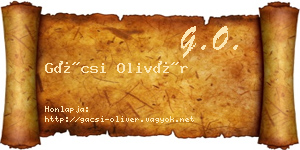 Gácsi Olivér névjegykártya