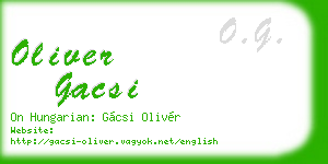 oliver gacsi business card